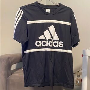 Adidas Black T-Shirt with White Logo